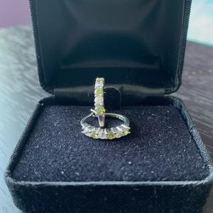 Sterling silver 6 stone natural peridot hoop